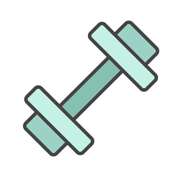 Color blue dumbbell icon