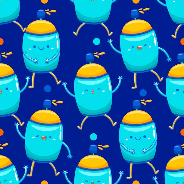 Color brush mascot seamless pattern