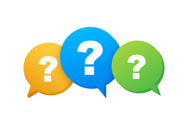 Vector color bubble with question mark set. vector stock illustration.