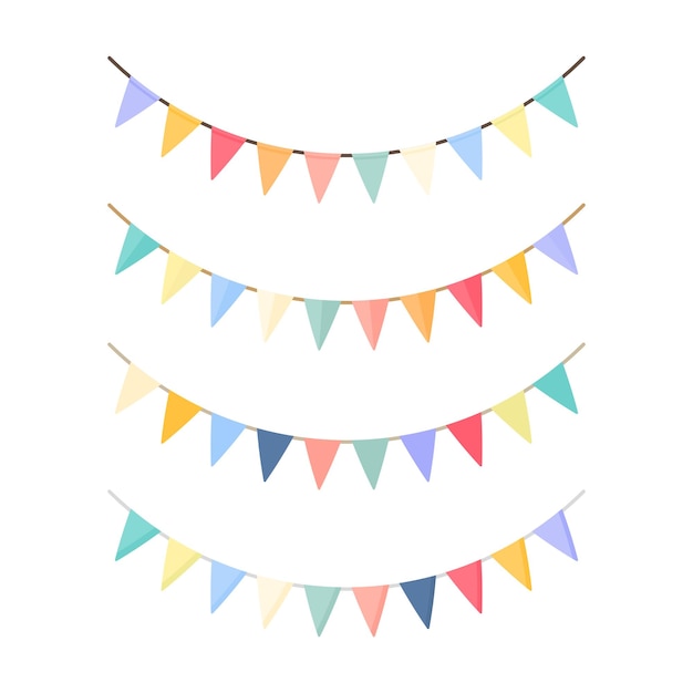 Color bunting set for party Party garlands collection