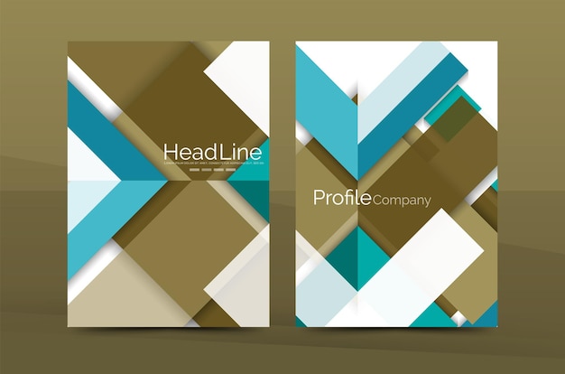 Color business brochure cover vector template