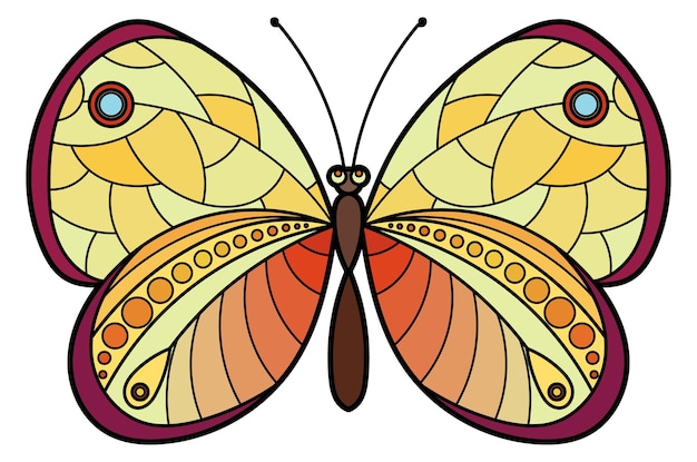 Color butterfly with fragile yellow wings Ornamental moth