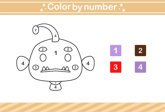 Color by number of cute animalEducational game suitable for kids and preschool