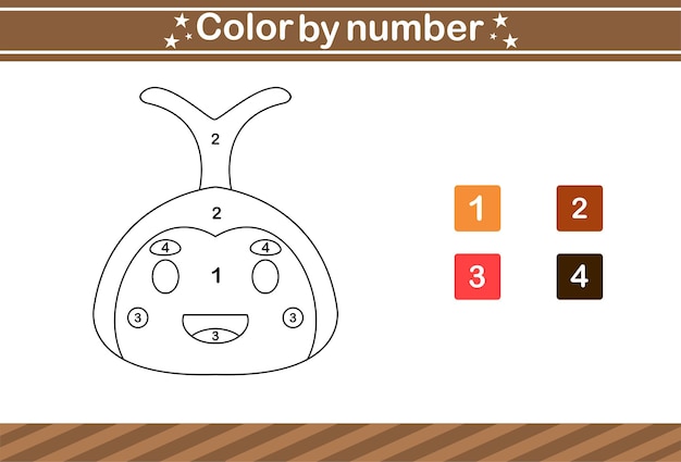 Vector color by number of cute insect.educational game suitable for kids and preschool