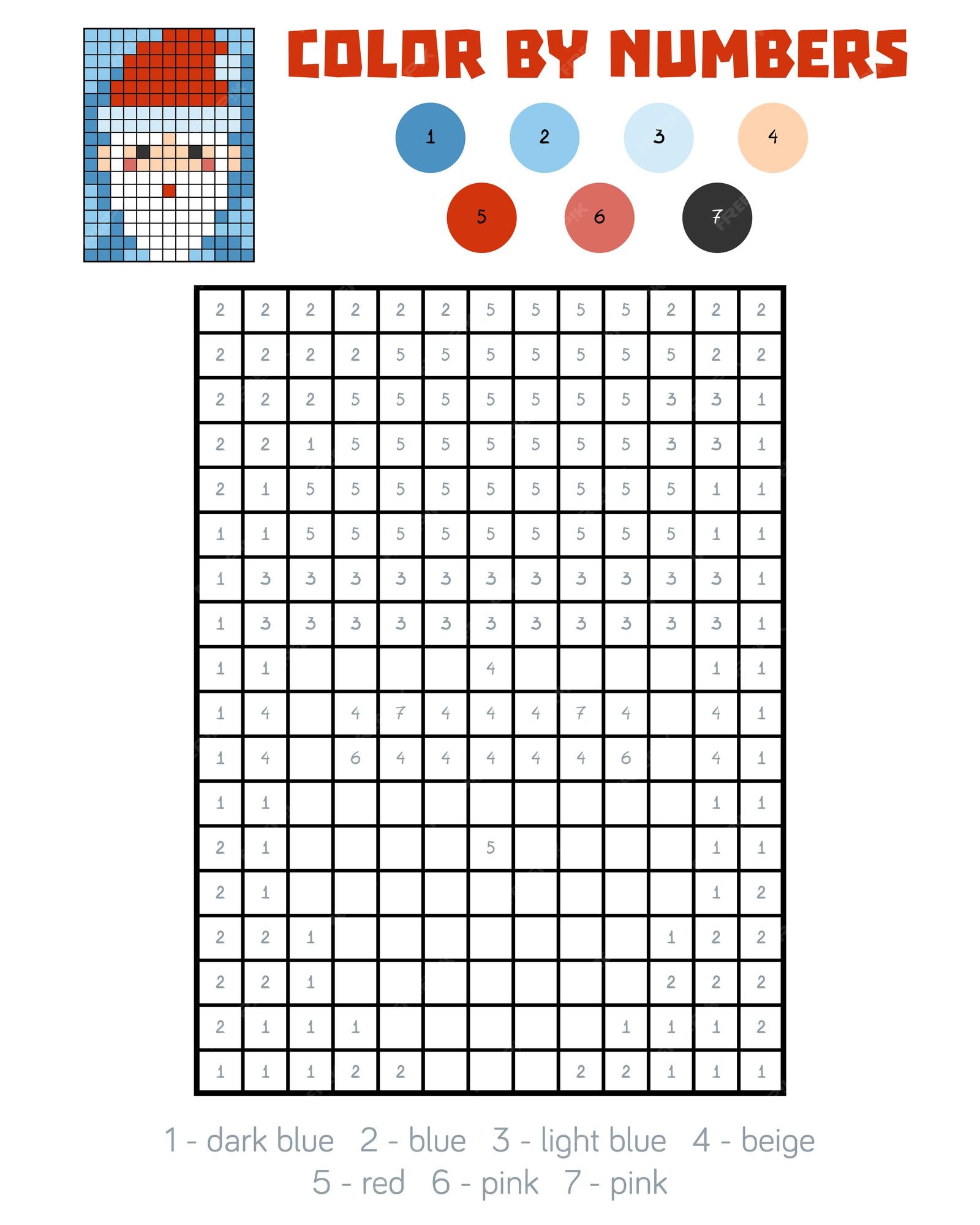 Premium Vector | Color by number, education game for children, santa claus