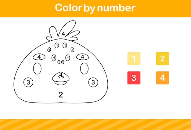 어린이와 유치원에 적합한 귀여운 동물의 수에 따라 색상을 지정하십시오.