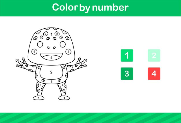 5세, 10세 어린이를 위한 귀여운 개구리 수에 따른 색칠공부 게임