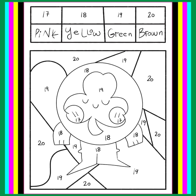 color by number shamrock coloring page