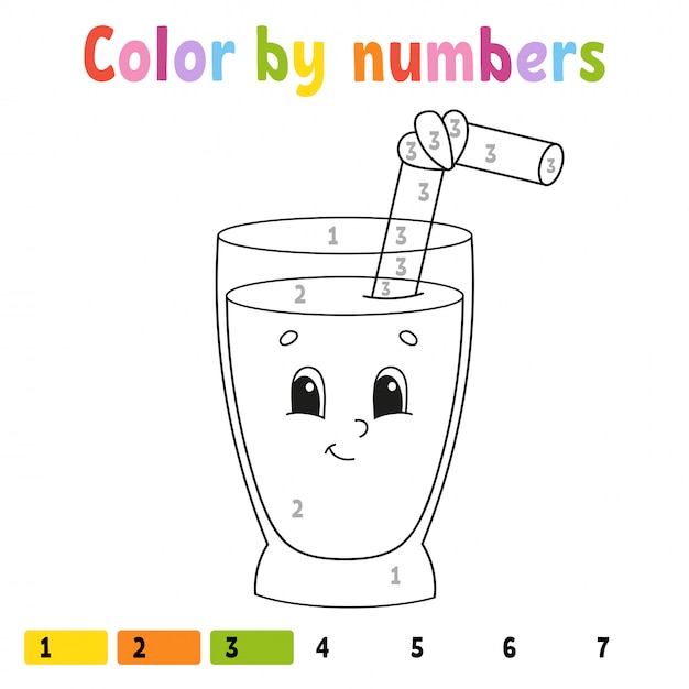 Color by numbers. Coloring book for kids. 