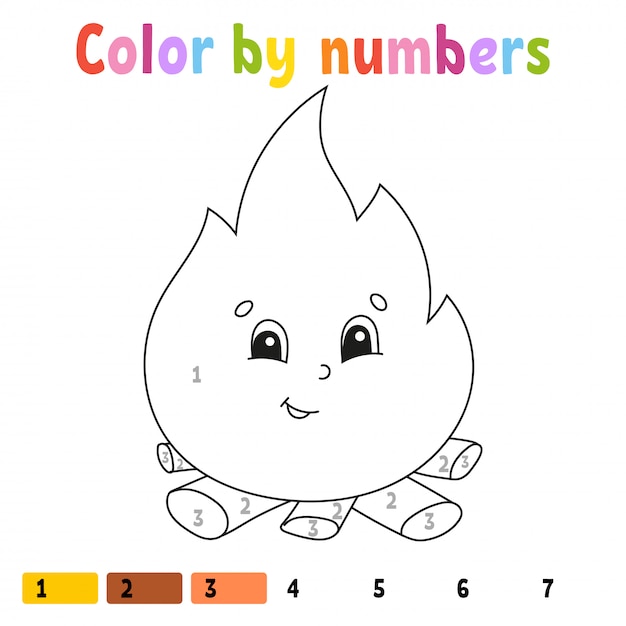 数字で色分け。子供のための塗り絵。