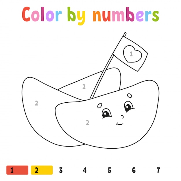 Color by numbers. Coloring book for kids.