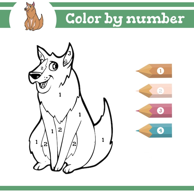 Color by numbers coloring page for preschool children learn numbers for kindergartens and schools