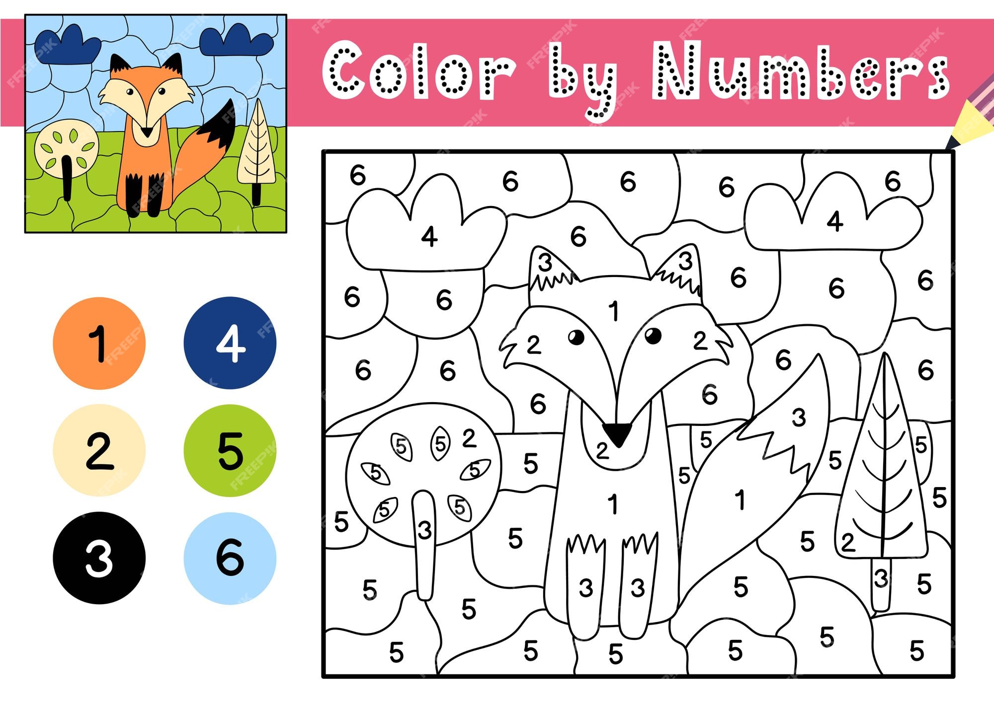 colour by numbers coloring pages