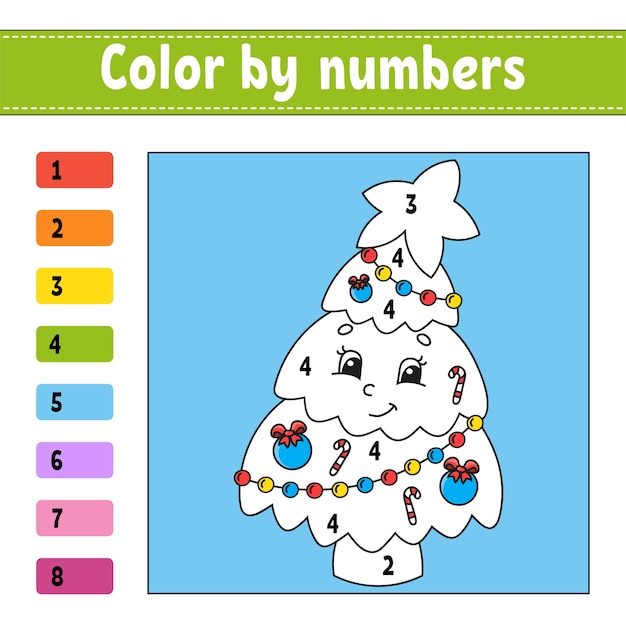 Color by numbers illustration