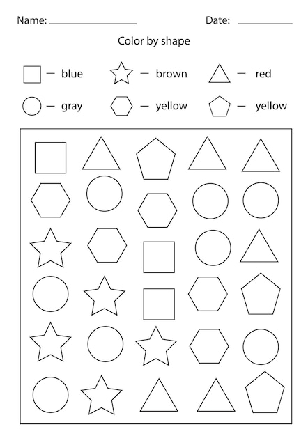 図形による色分け 白黒の図形