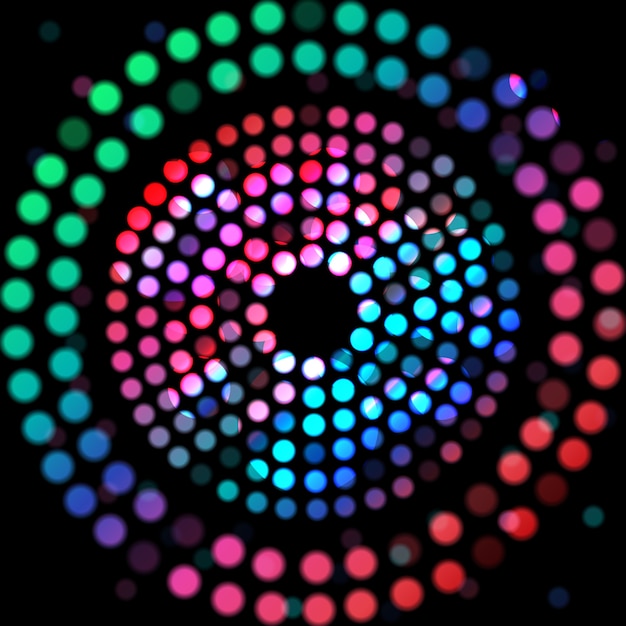 Color circle on a black background