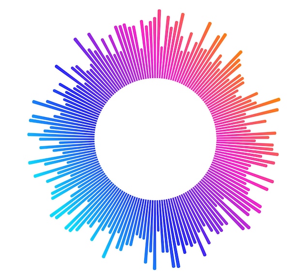 Vector color circular equalizer music player isolated03