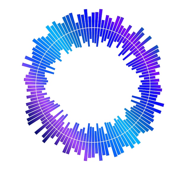 Vector color circular equalizer music player isolated05