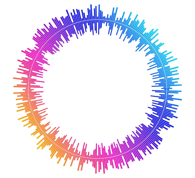 Color circular equalizer music player isolated07