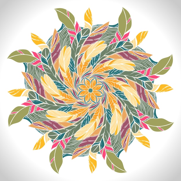 Vector color circular pattern. round kaleidoscope