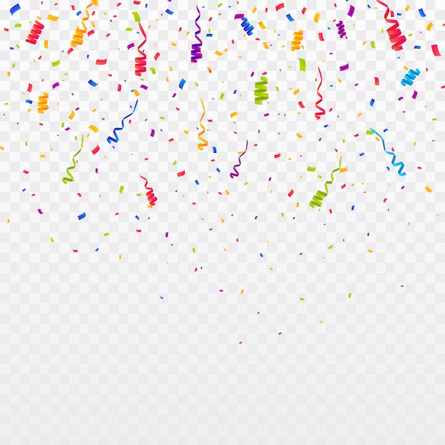 Confetti di colore di sfondo. celebra l'illustrazione di vettore del partito