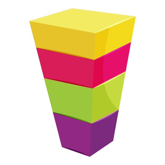 Color cubes stacked icon Cartoon illustration of color cubes stacked vector icon for web