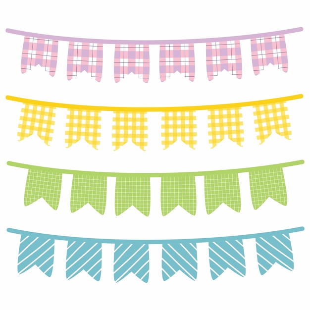 Vector color decorative hanging flag