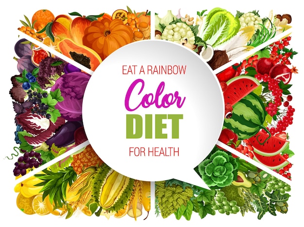 Color diet food vegetable and fruit