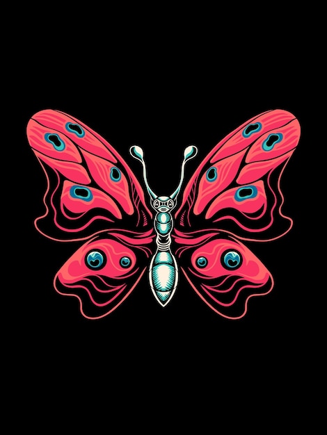 Color editable classic style vector butterfly image design