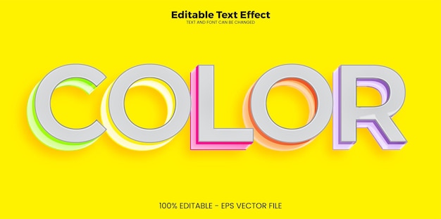 Color editable text effect in modern trend style