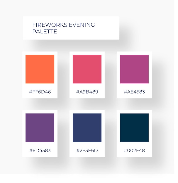 Color element Trend pallete of color Cozy sunset color pallete Fireworks evening vibes trendy