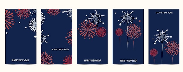 Vector color firework background for social media, website