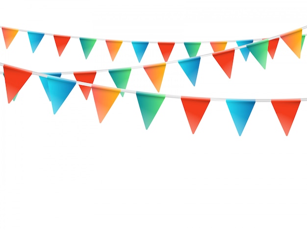 Color flags garland illustration