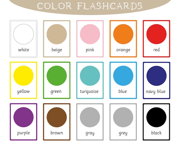 Color flashcards for kids flash cards for preschool kindergarten educational resource homeschool