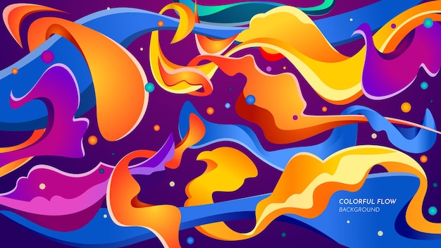 ポスターやバナーの抽象的なスタイルのカラー フロー流体背景