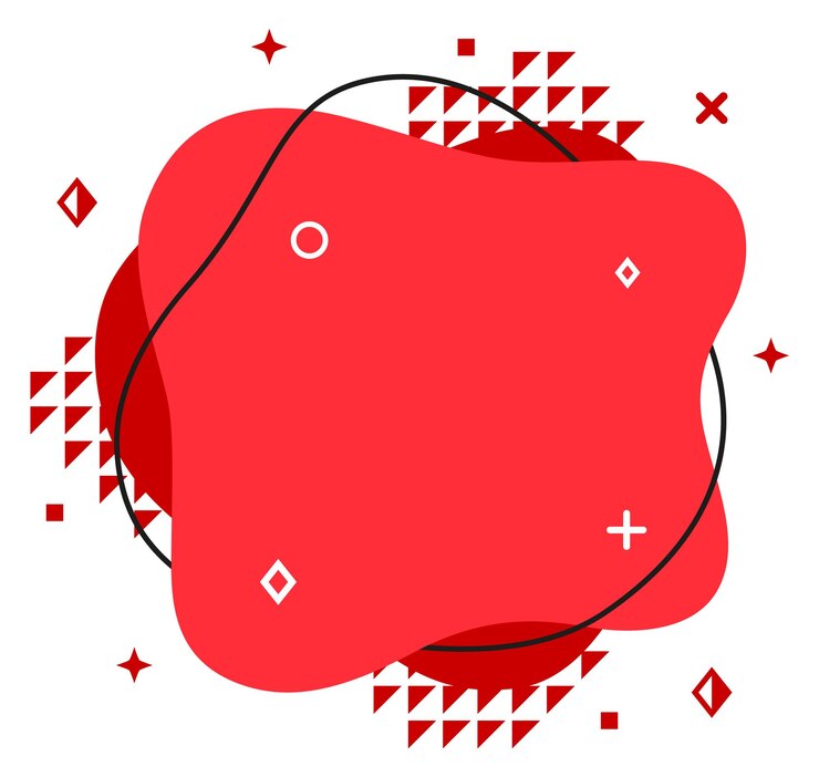 Vector color flow shape template fluid red element