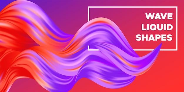 Vector color flow shapes gradient liquid background design