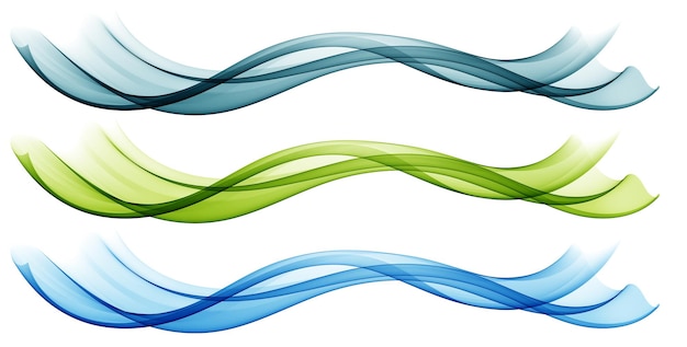 Color flow of wavy lines abstract waves background Vector waves set