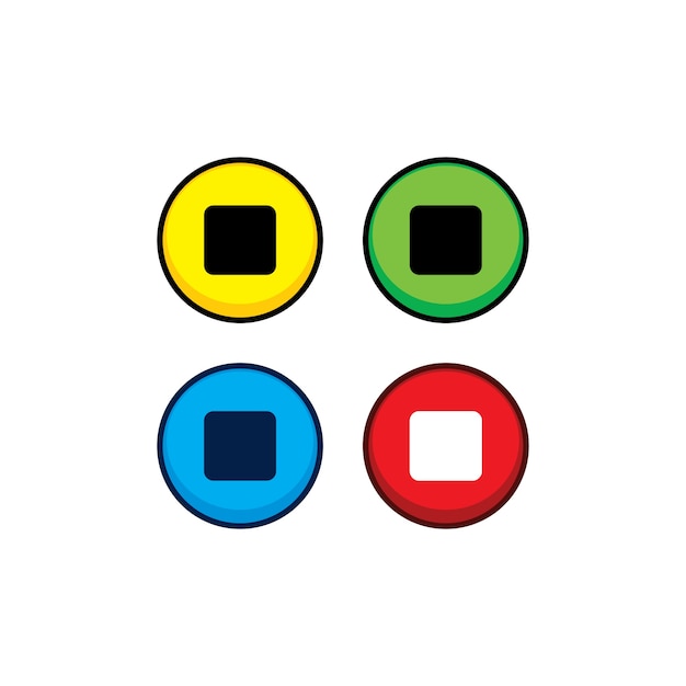 Vector color game asset menu icon button vector