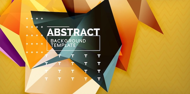 Color geometric abstract background minimal abstraction design with mosaic style 3d shape