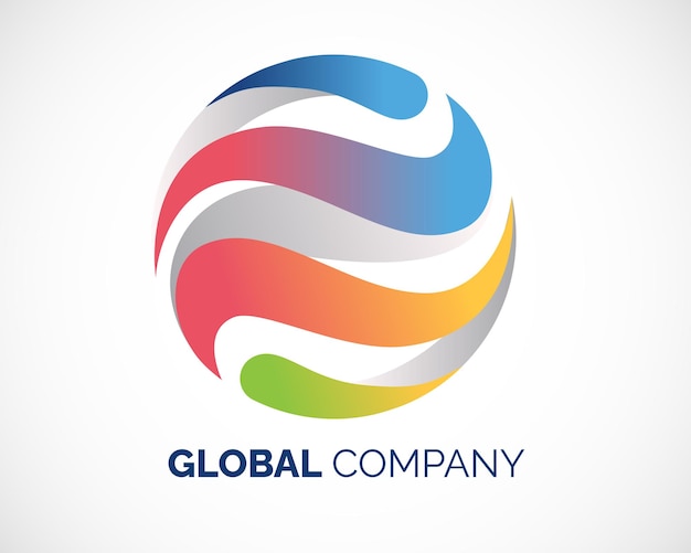 Color Global Brand Logo. Logo Design. Vector