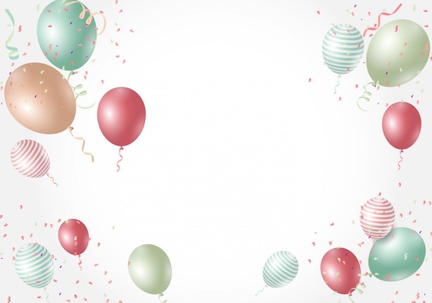 Vector color glossy balloons background  illustration