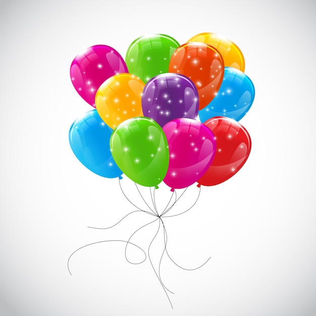 Vector color glossy balloons background vector illustration eps10