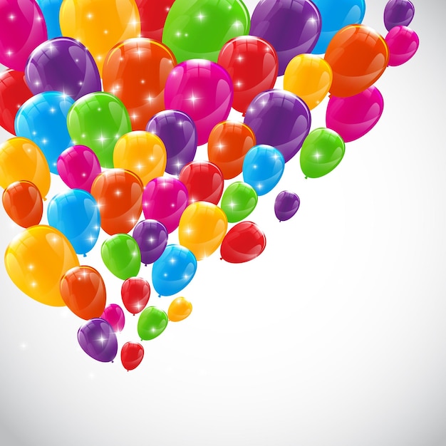 Color Glossy Balloons Background Vector Illustration EPS10