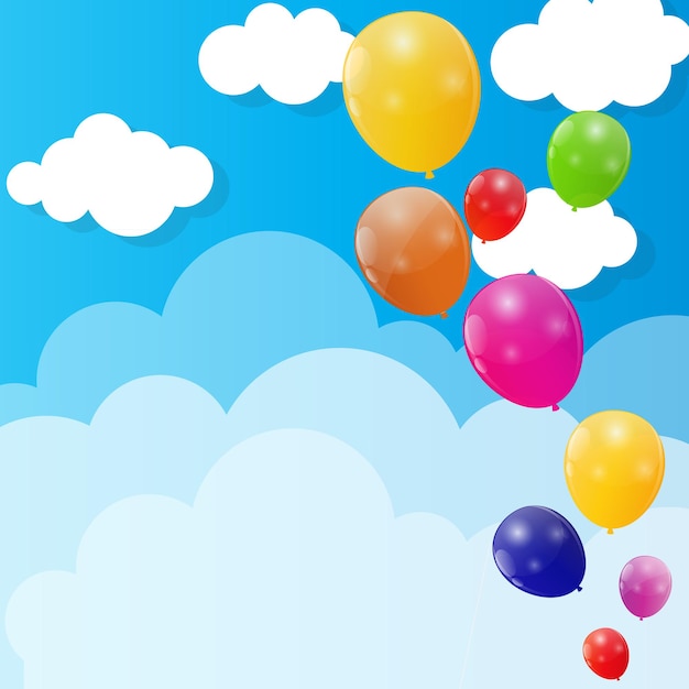 Color Glossy Balloons Background Vector Illustration. EPS10