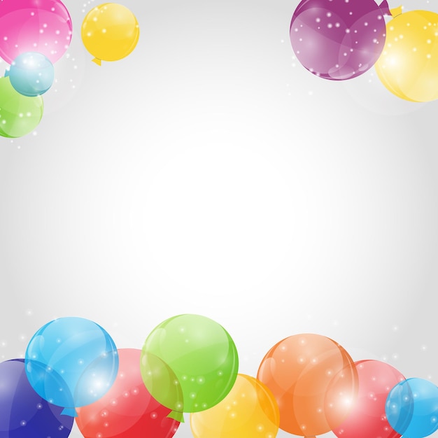 Vector color glossy balloons background vector illustration. eps10