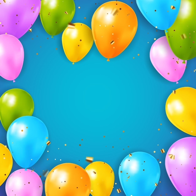 Color glossy balloons background vector illustration. eps10