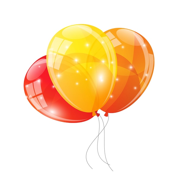 Color glossy balloons background vector illustration