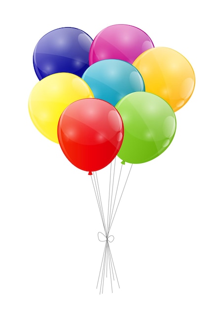 Vector color glossy balloons background vector illustration