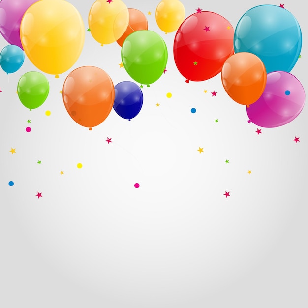 Color glossy balloons background vector illustration